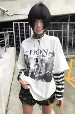 Grunge Don't Smoke Layered Top