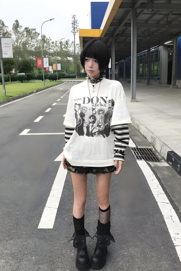 Grunge Don't Smoke Layered Top