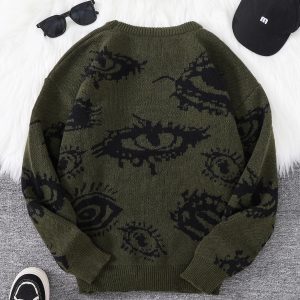 Grunge Eye Pattern Sweater