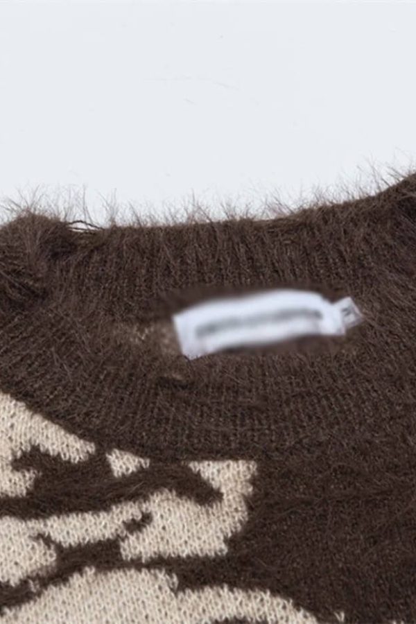 Grunge Face Pullover Sweater