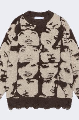 Grunge Face Pullover Sweater