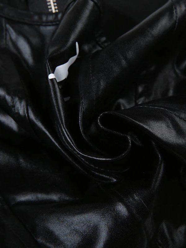 Grunge Faux Leather Crop Corset Top