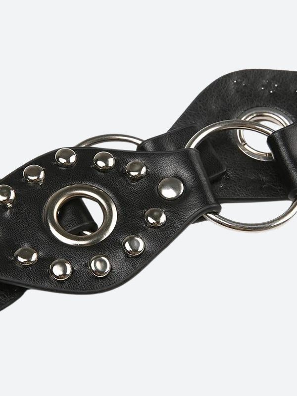 Grunge Faux Leather Lace Up Belt