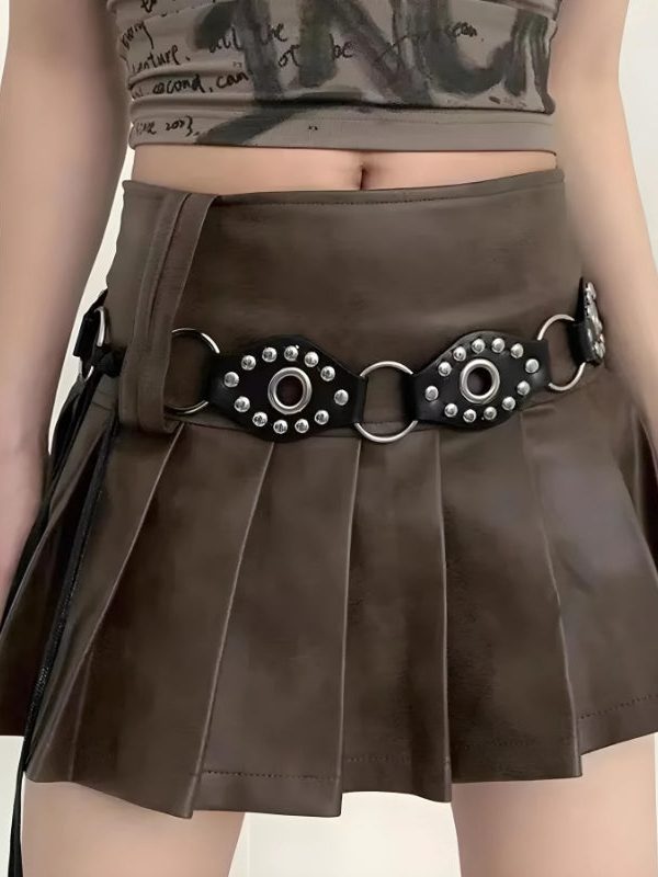 Grunge Faux Leather Lace Up Belt