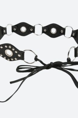 Grunge Faux Leather Lace Up Belt