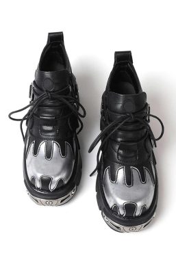 Grunge Flame Chunky Platform Shoes