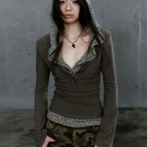 Grunge Hooded Top