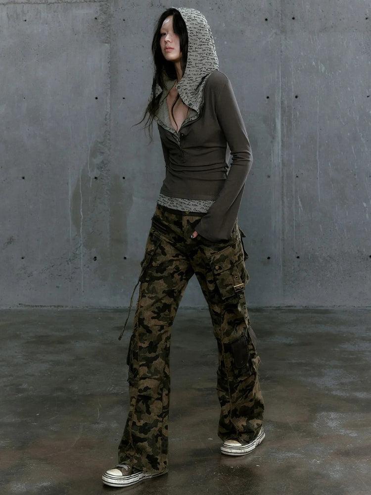 Grunge Hooded Top Grunge Hooded Top