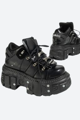Grunge Lace Up Platform Sneakers