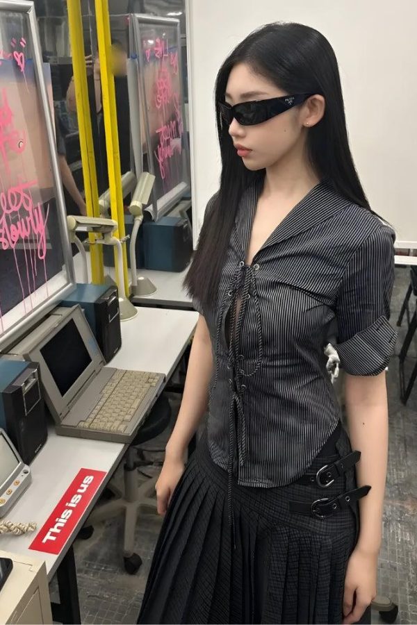 Grunge Lace Up Shirt