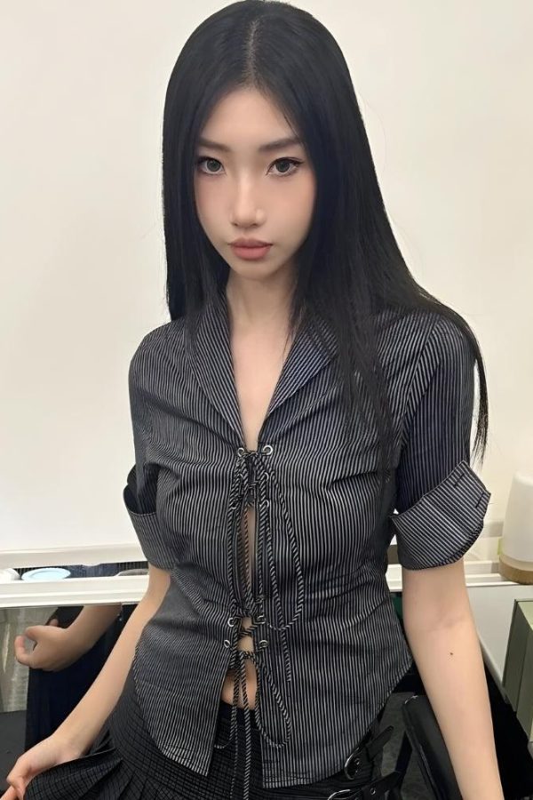 Grunge Lace Up Shirt