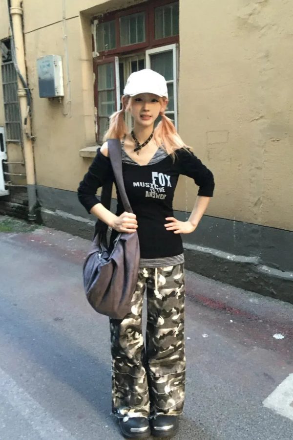 Grunge Layered Off Shoulder Top