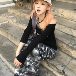 Grunge Layered Off Shoulder Top