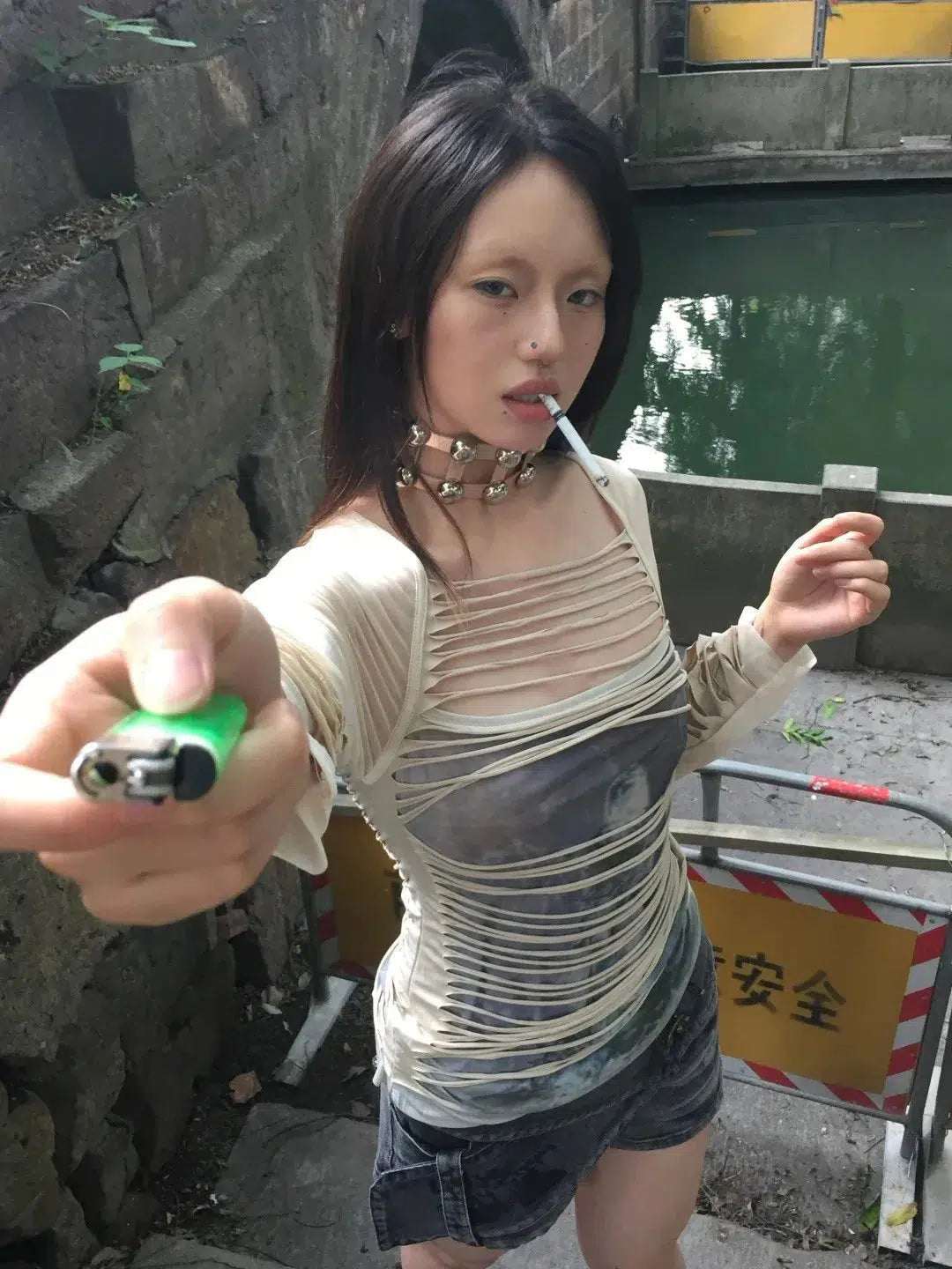 Grunge Layered Sheer Top Grunge Layered Sheer Top