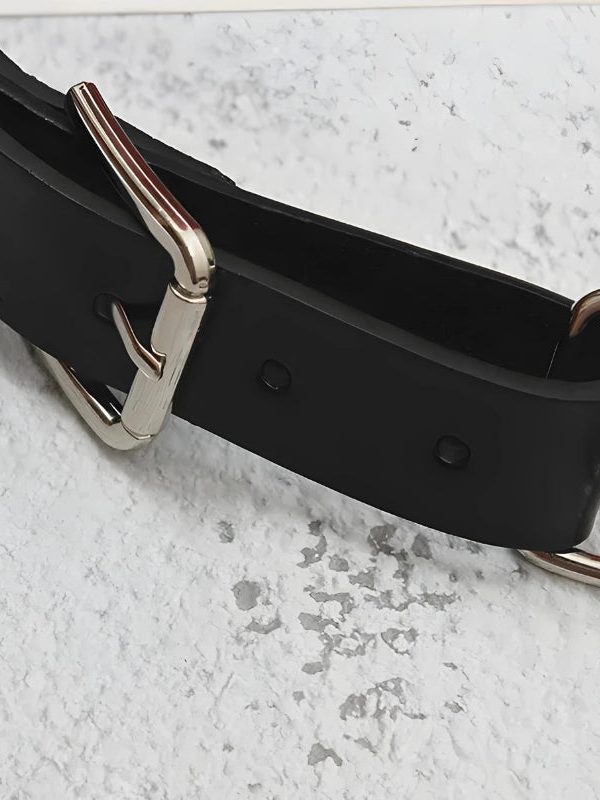Grunge Lock Faux Leather Chain Belt
