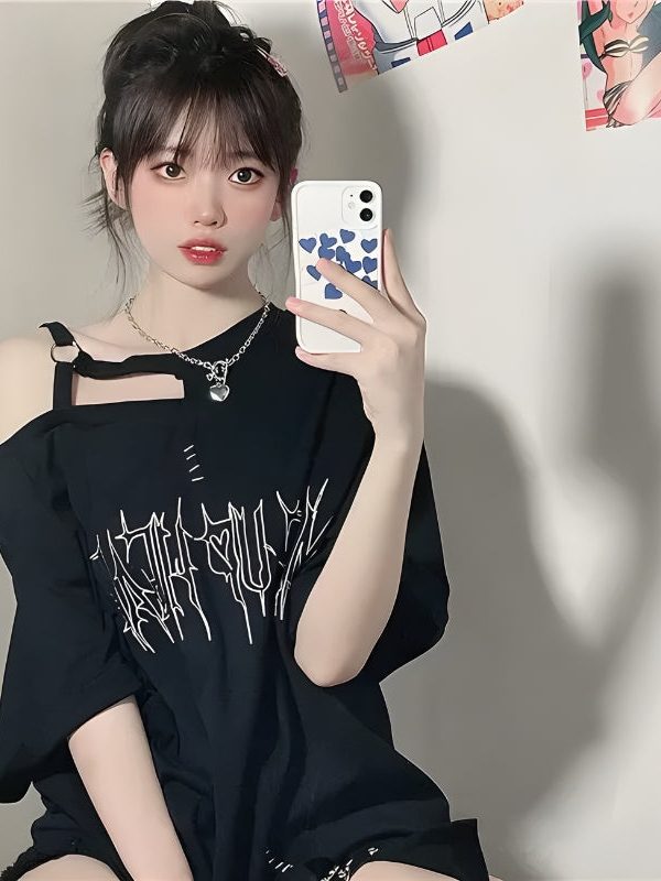 Grunge Make Up Heart Long Tee