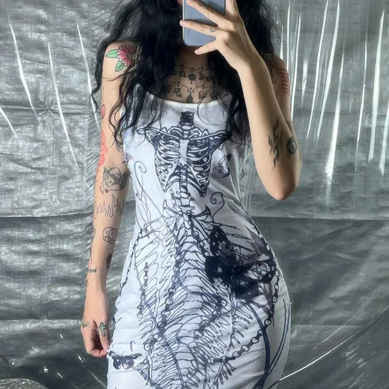 Grunge Mermaid Skeleton Maxi Dress Grunge Mermaid Skeleton Maxi Dress