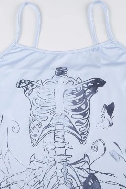 Grunge Mermaid Skeleton Maxi Dress