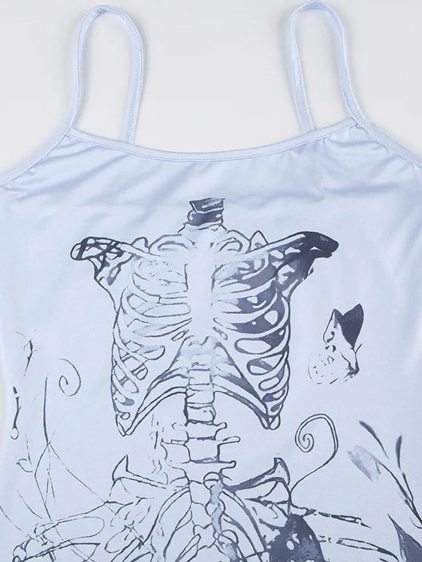 Grunge Mermaid Skeleton Maxi Dress