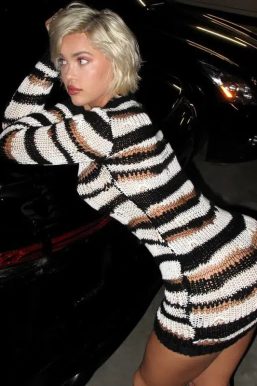 Grunge Open Weave Knitted Mini Dress