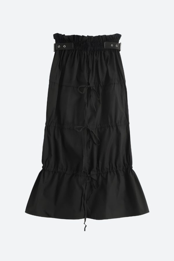 Grunge Ruched Midi Skirt