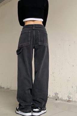 Grunge Skeleton Hand Printed Jeans