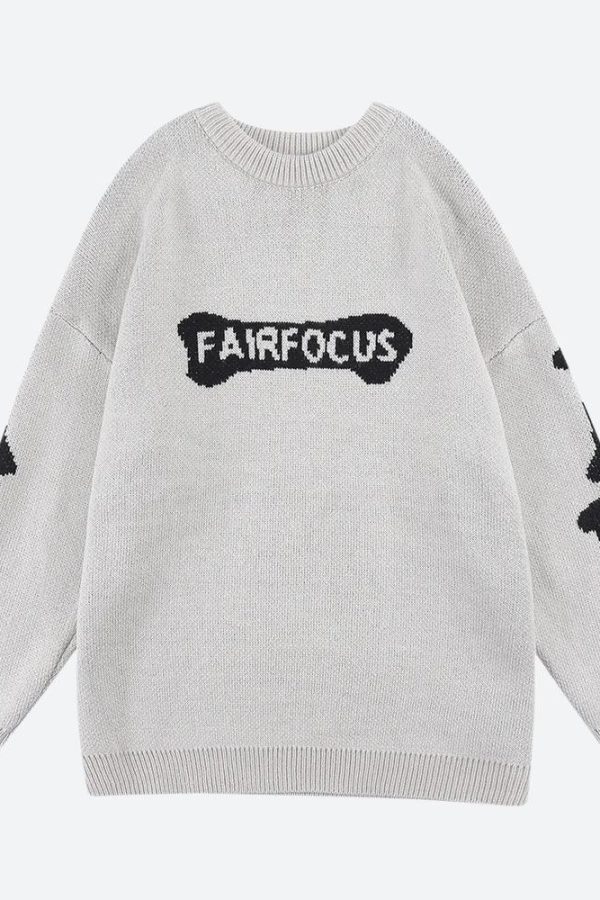 Grunge Skeleton Knitted Sweater