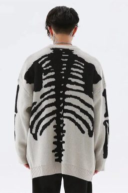 Grunge Skeleton Knitted Sweater