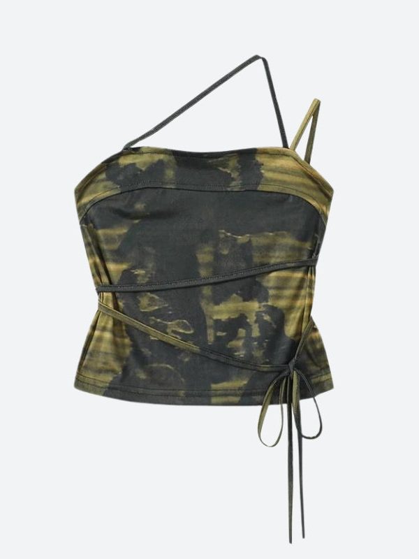 Grunge Snake Lace Up Top