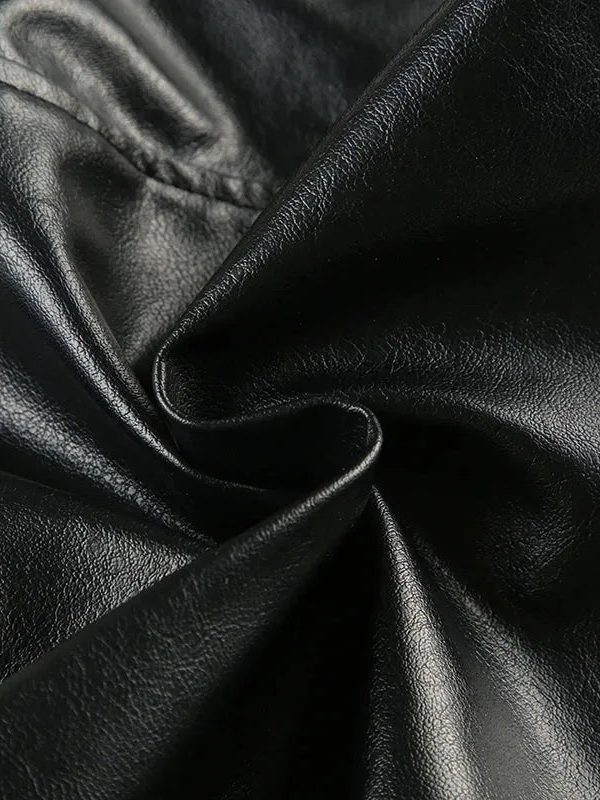 Grunge Spiked Faux Leather Mini Skirt