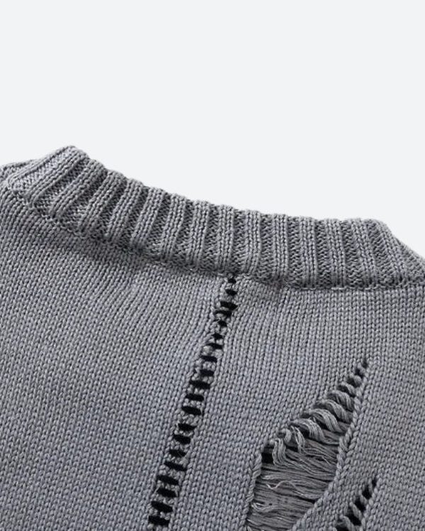 Grunge Spray Paint Distressed Knitted Sweater