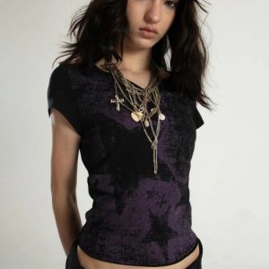 Grunge Star Printed Top