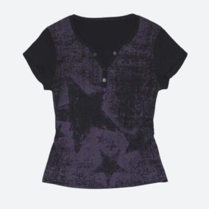 Grunge Star Printed Top