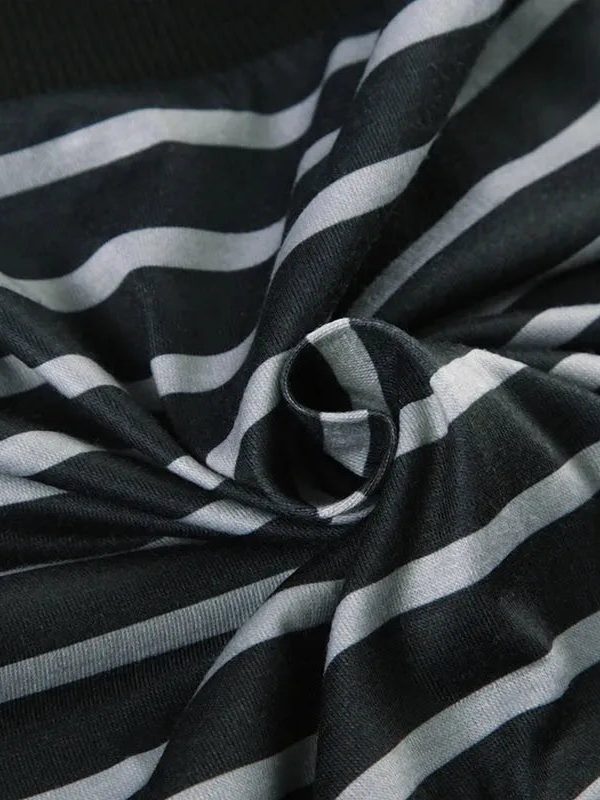 Grunge Striped Wrap Crop Top