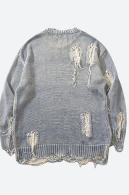 Grunge Tasseled Distressed Sweater