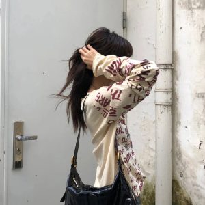 Grunge Text Print Top