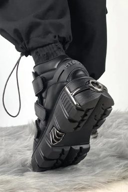 Grunge Velcro Strap Platform Boots