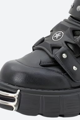 Grunge Velcro Straps Chunky Platform Boots