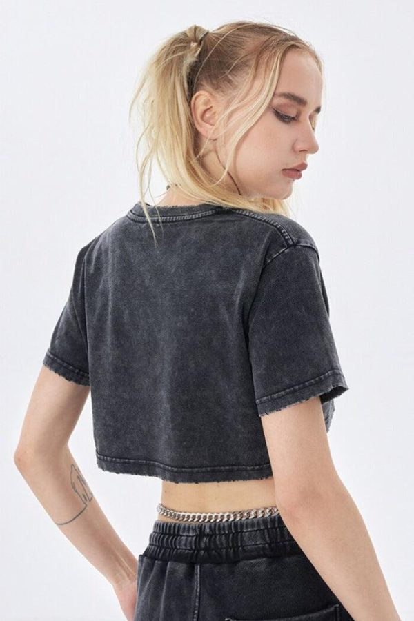 Grunge Washed Crop Top