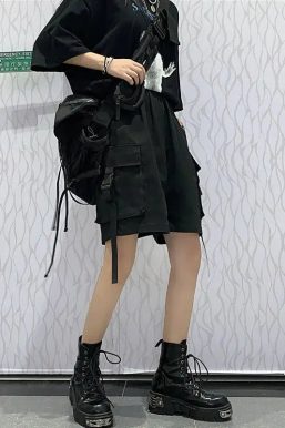 Grunge Wide Leg Cargo Shorts