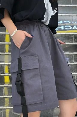 Grunge Wide Leg Cargo Shorts