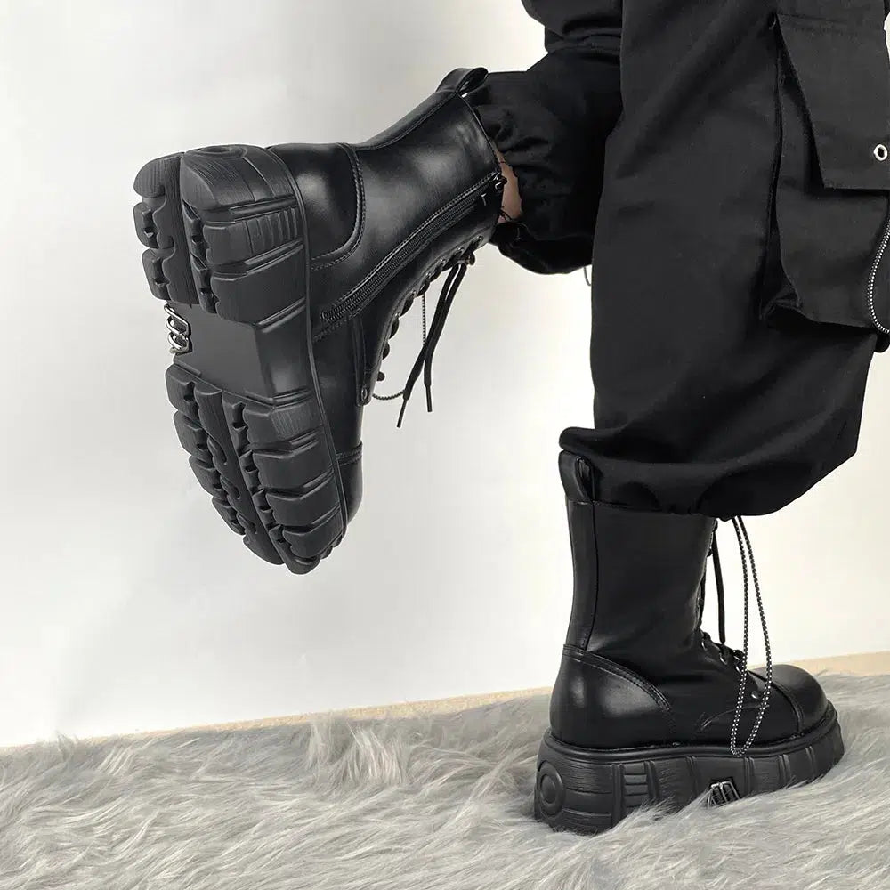 Grunge Zip-Up Platform Combat Boots Grunge Zip-Up Platform Combat Boots