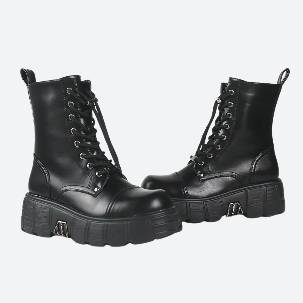 Grunge Zip-Up Platform Combat Boots Grunge Zip-Up Platform Combat Boots