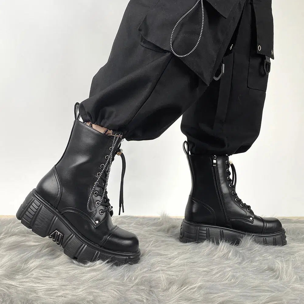 Grunge Zip-Up Platform Combat Boots Grunge Zip-Up Platform Combat Boots