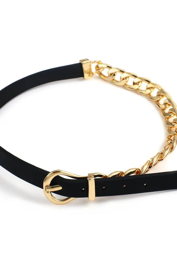 Half Belted Chain Necklace