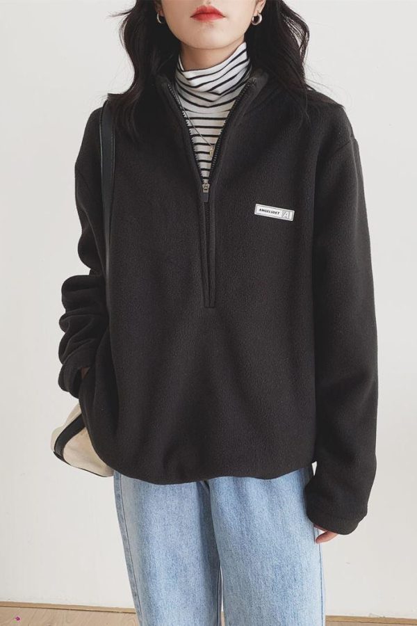 Half Zipper Fleece Sweatshirt