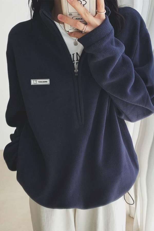 Half Zipper Fleece Sweatshirt