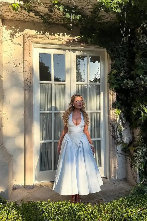 Halter Neck Corset Midi Dress