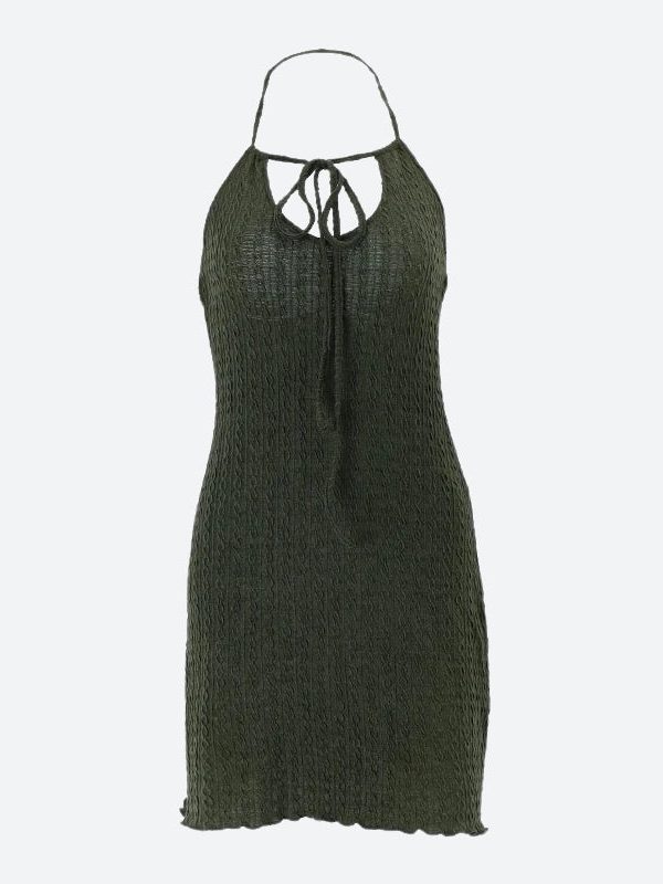 Halter Neck Knitted Mini Dress