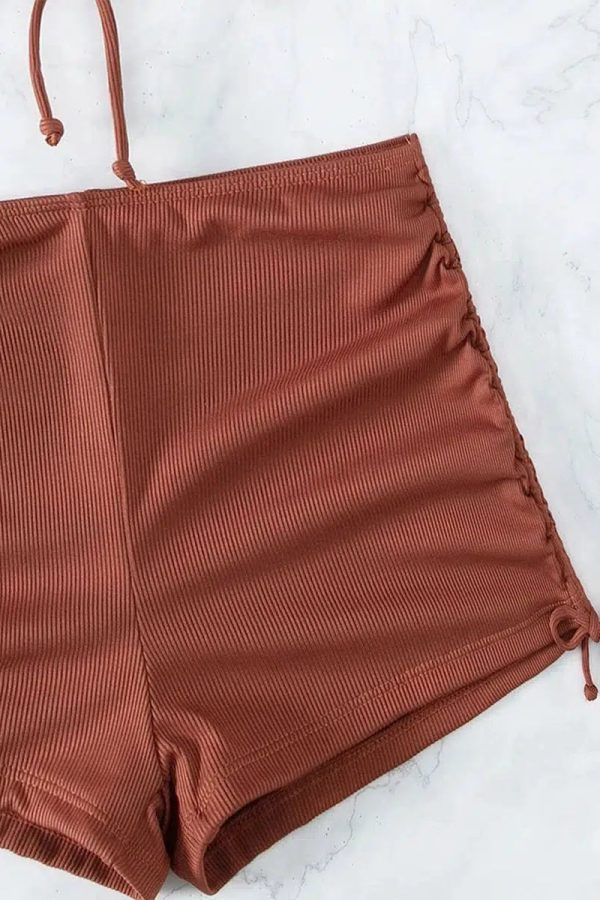 Halter Top & Swim Shorts Bikini Set